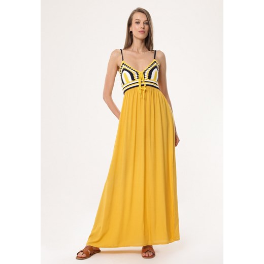 Żółta Sukienka Wing In ze sklepu Born2be Odzież w kategorii Sukienki - zdjęcie 139882614