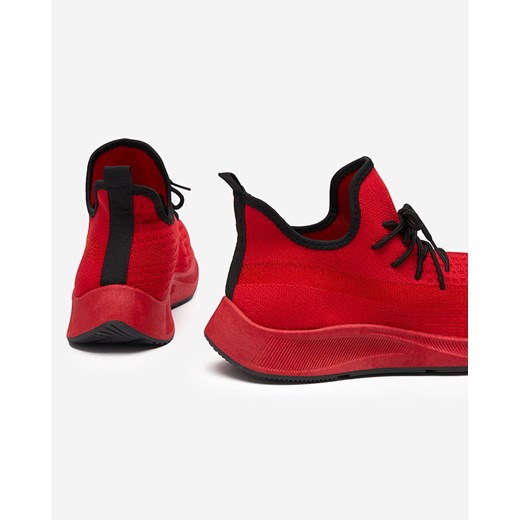 Męskie buty sportowe tkaninowe w kolorze czerwonym Domakko - Obuwie Royalfashion.pl 45 royalfashion.pl