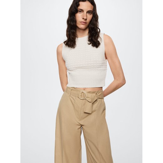 Mango Kuloty Minimal 27039204 Beżowy Relaxed Fit Mango 34 MODIVO