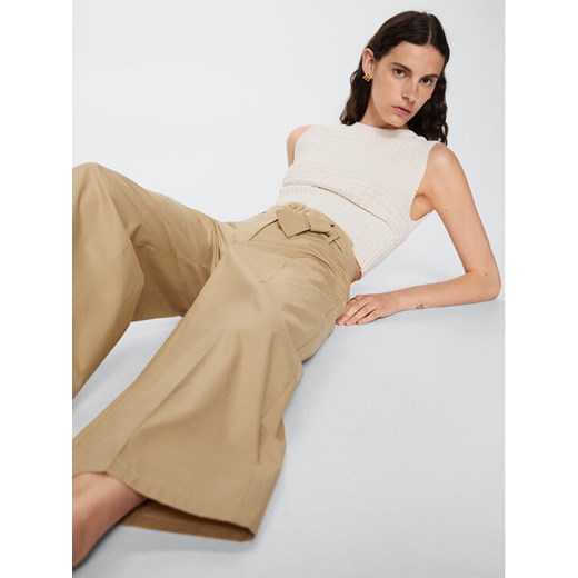 Mango Kuloty Minimal 27039204 Beżowy Relaxed Fit Mango 46 MODIVO