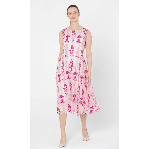 Sukienka w kolorze różowym ze wzorem Deni Cler 46 promocyjna cena Limango Polska