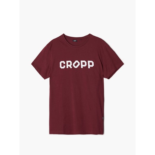 Cropp - Bordowy T-shirt z nadrukiem CROPP - kasztanowy ze sklepu Cropp w kategorii T-shirty męskie - zdjęcie 140528630