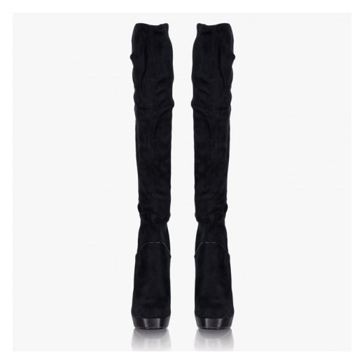 Kozaki Muszkieterki Brema Black Su Boots stylowebuty-pl czarny materiałowe