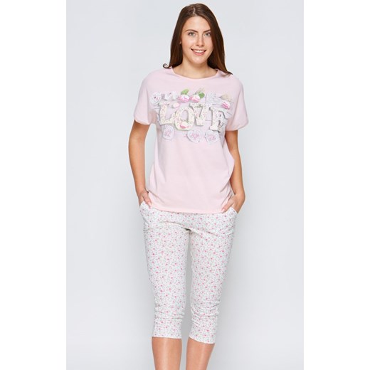 Piżama damska 67/5-44T/014A708, Kolor różowo-biały, Rozmiar S, Miss Fabio ze sklepu Intymna w kategorii Piżamy damskie - zdjęcie 140674001