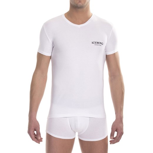 T-shirt ICE1UTS02 V-neck, Kolor biały, Rozmiar L, ICEBERG ze sklepu Intymna w kategorii Podkoszulki męskie - zdjęcie 140675541
