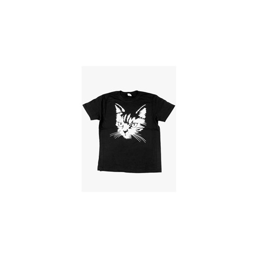 Kicia, czarny t-shirt z nadrukiem vintageshop-pl czarny bawełniane