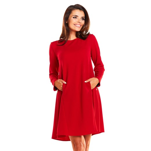 Sukienka A247, Kolor czerwony, Rozmiar S/M, Awama S/M Primodo
