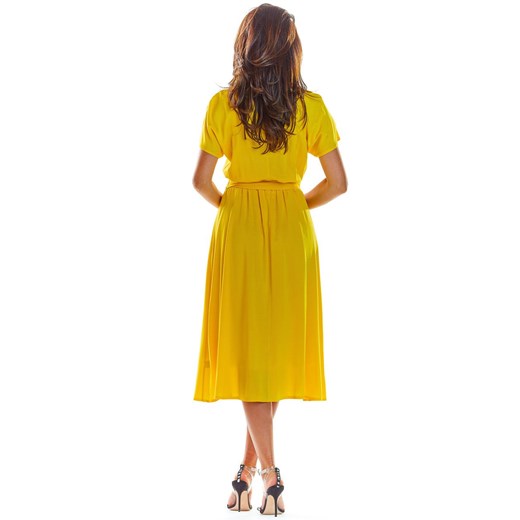 A296 Sukienka midi, Kolor żółty, Rozmiar S, Awama M okazyjna cena Primodo