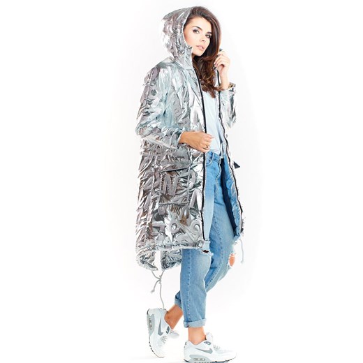A339 Kurtka parka, Kolor srebrny, Rozmiar S/M, Awama S/M Primodo