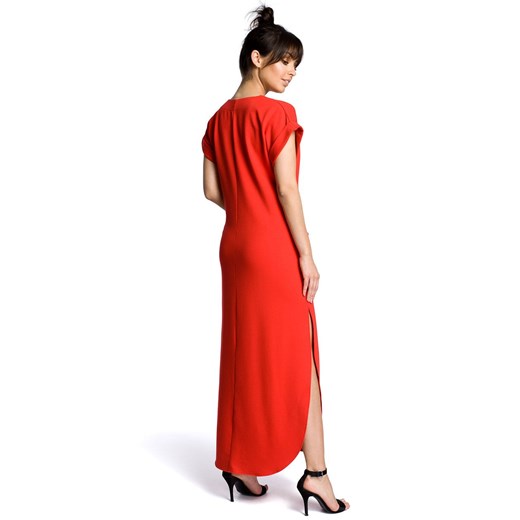 Sukienka z rozcięciami B065, Kolor czerwony, Rozmiar S/M, BE Be L/XL Primodo