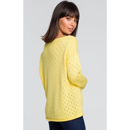 Sweter BK019, Kolor żółty, Rozmiar one size, BE Knit Be Knit one size Primodo