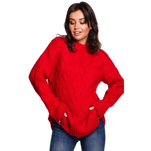 Sweter BK038, Kolor czerwony, Rozmiar S/M, BE Knit Be Knit S/M Primodo