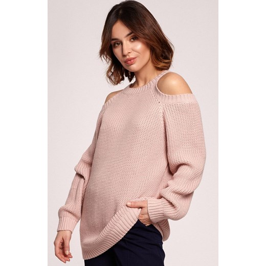 BK069 sweter, Kolor różowy, Rozmiar L/XL, BE Be S/M Primodo