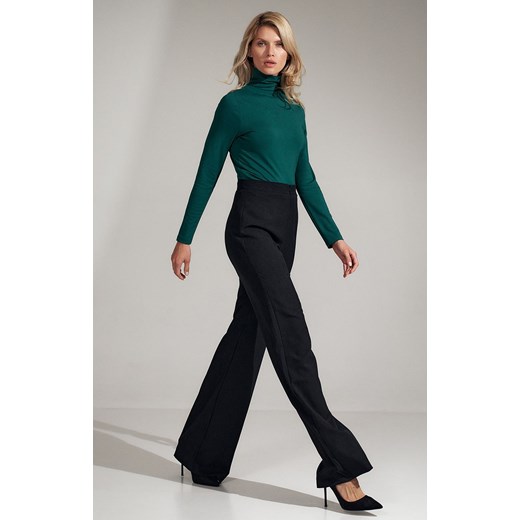 Eleganckie spodnie z wysokim stanem M721, Kolor czarny, Rozmiar L, Figl ze sklepu Primodo w kategorii Spodnie damskie - zdjęcie 140694054