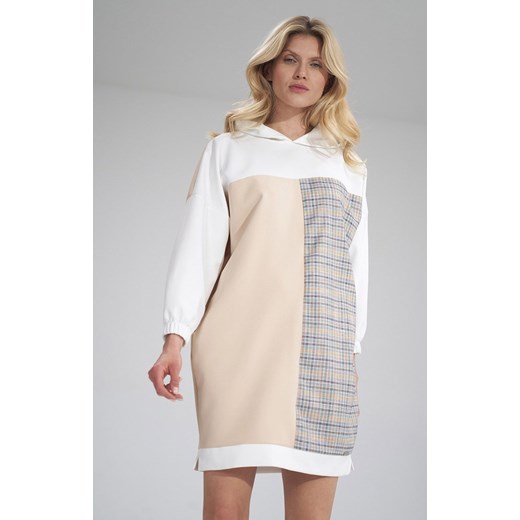 Sukienka M755/121, Kolor ecru-beżowy, Rozmiar L/XL, Figl Figl L/XL Primodo