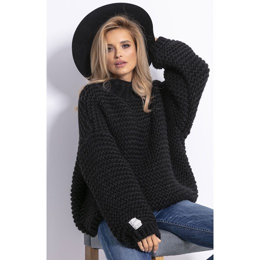 Sweter Chunky Knit F790, Kolor czarny, Rozmiar S/M, Fobya Fobya S/M wyprzedaż Primodo