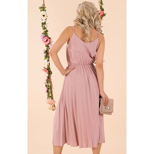 Errigam Powder D56 sukienka plisowana, Kolor róż pudrowy, Rozmiar XL, Merribel Merribel XL okazja Primodo