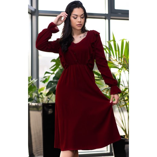 Ratsim Cherry D09 sukienka, Kolor wiśniowy, Rozmiar S, Merribel Merribel XL okazja Primodo