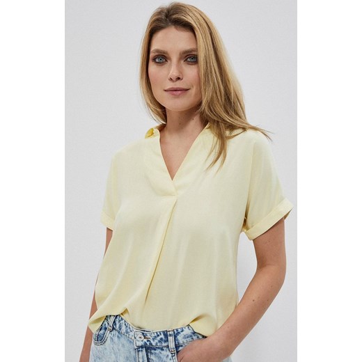 3724 Luźna bluzka koszulowa, Kolor żółty, Rozmiar S, Moodo 2XL Primodo