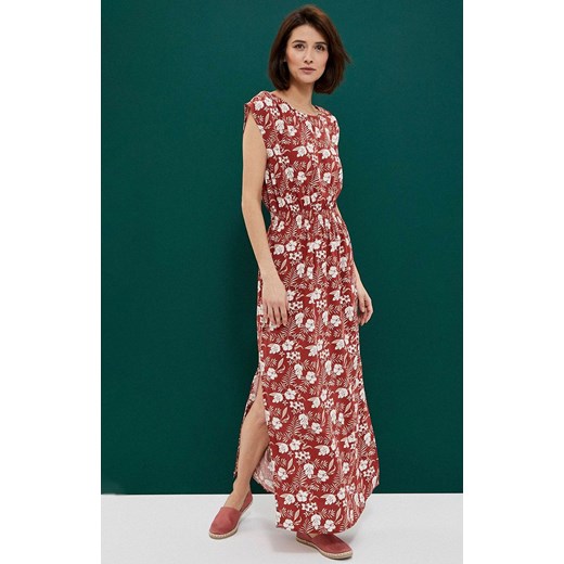 3731 Sukienka z motywem roślinnym, Kolor czerwony-wzór, Rozmiar 2XL, Moodo ze sklepu Primodo w kategorii Sukienki - zdjęcie 140702781