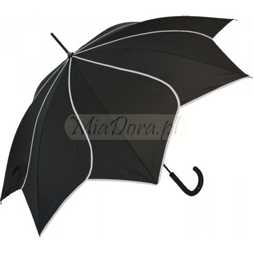 Francja Elegancja czarna parasolka długa automat parasole-miadora-pl czarny automatyczny