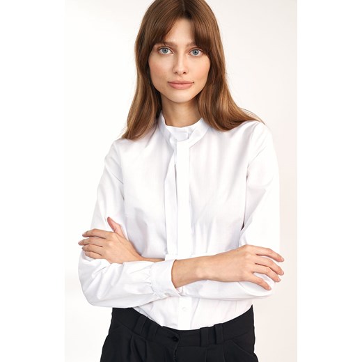Koszula z wiązaniem pod szyją K62, Kolor biały, Rozmiar 38, Nife ze sklepu Primodo w kategorii Koszule damskie - zdjęcie 140705802
