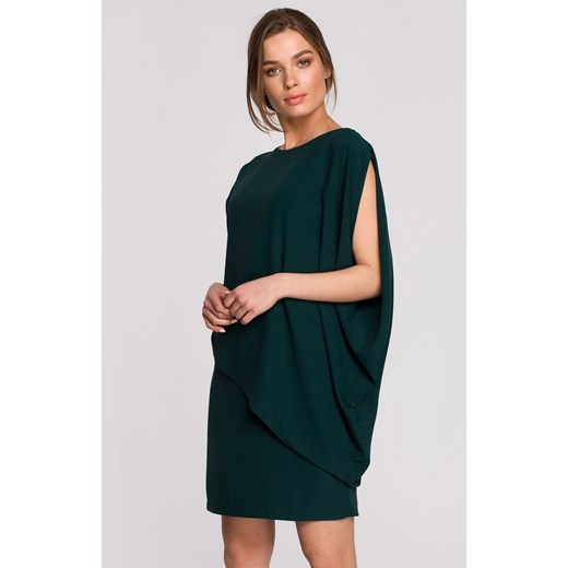 S262 Sukienka warstwowa, Kolor zielony, Rozmiar L, Stylove Stylove L Primodo