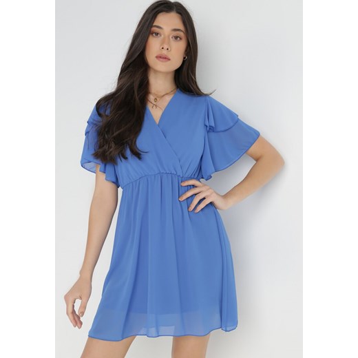 Niebieska Sukienka Theselle ze sklepu Born2be Odzież w kategorii Sukienki - zdjęcie 140721662