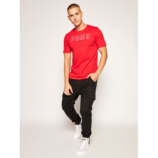 Puma T-Shirt Brand Tee 584509 Czerwony Regular Fit Puma L okazja MODIVO