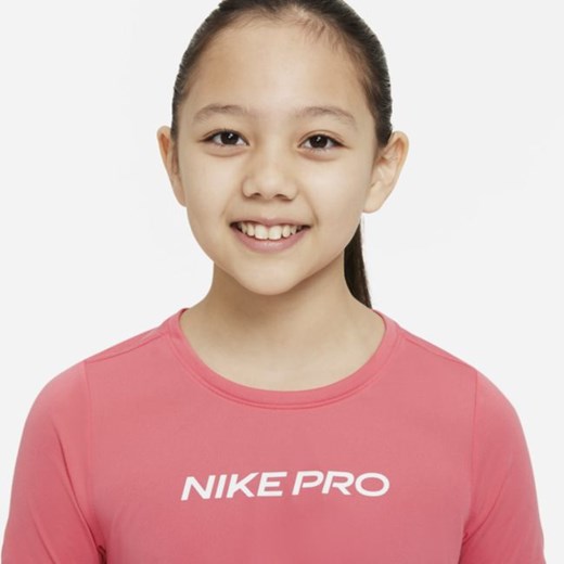 Koszulka dla dużych dzieci (dziewcząt) Nike Pro Dri-FIT One - Różowy Nike L Nike poland