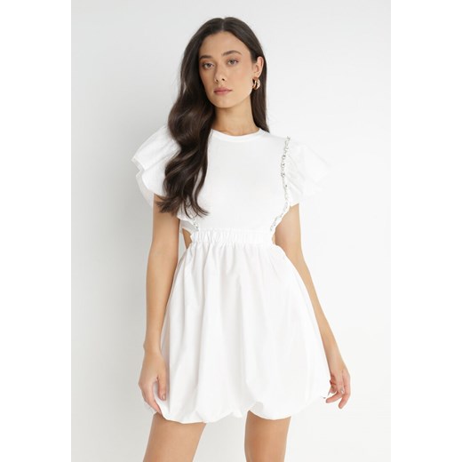 Biała Sukienka Altheia ze sklepu Born2be Odzież w kategorii Sukienki - zdjęcie 140772330