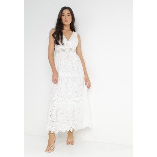 Biała Sukienka Semione ze sklepu Born2be Odzież w kategorii Sukienki - zdjęcie 140772342
