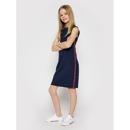Tommy Hilfiger Sukienka codzienna Tape Sports KG0KG05828 D Granatowy Regular Fit Tommy Hilfiger 12Y wyprzedaż MODIVO