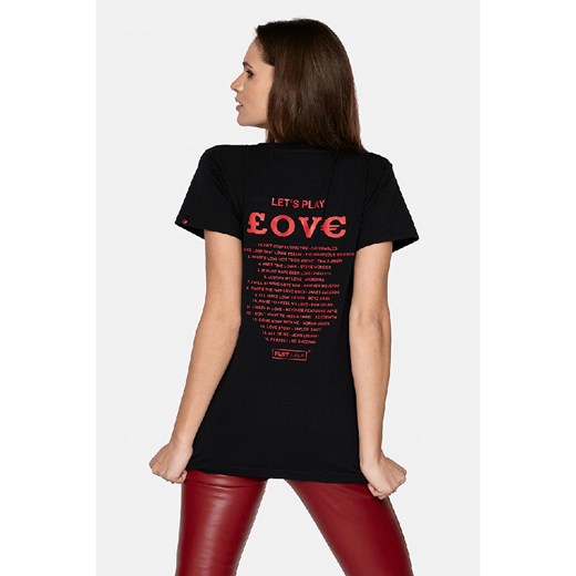 T-shirt "Let's Play Love" w kolorze czarnym XS Limango Polska promocyjna cena