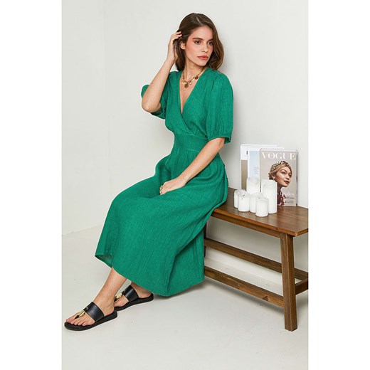 Sukienka w kolorze ciemnozielonym Rodier Lin L/XL wyprzedaż Limango Polska