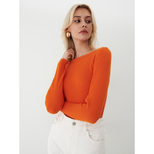 Mohito - Pomarańczowy sweter w prążki - Pomarańczowy Mohito L Mohito
