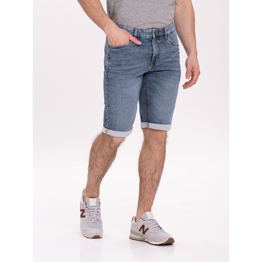 Niebieskie szorty  jeansowe męskie Regular Fit D-MEXT W33 Volcano.pl