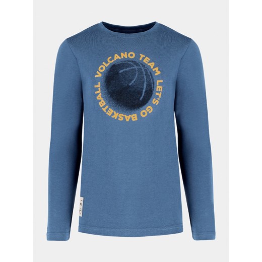 Niebieska chłopięca koszulka z długim rękawem, z nadrukiem koszykówka L-BALL 158-164 Volcano.pl