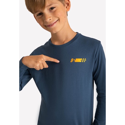 Chłopięca bluzka z długim rękawem, z motywem wyścigów samochodowych L-BURN 158-164 Volcano.pl