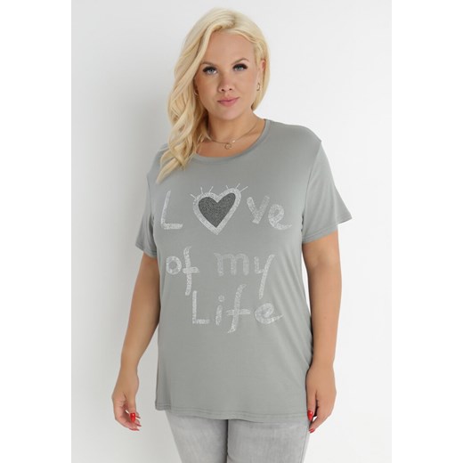 Jasnozielony T-shirt Ionane ze sklepu Born2be Odzież w kategorii Bluzki damskie - zdjęcie 140954311