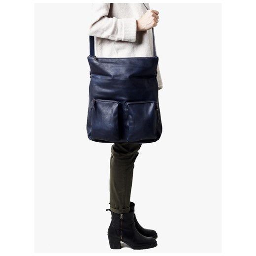 Pocket blue, duża torba na ramię vintageshop-pl czarny damskie