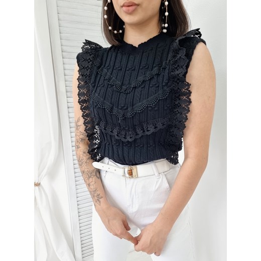 Bluzka gipiura GUIPURE czarna S/M Ottanta M/L Ottanta