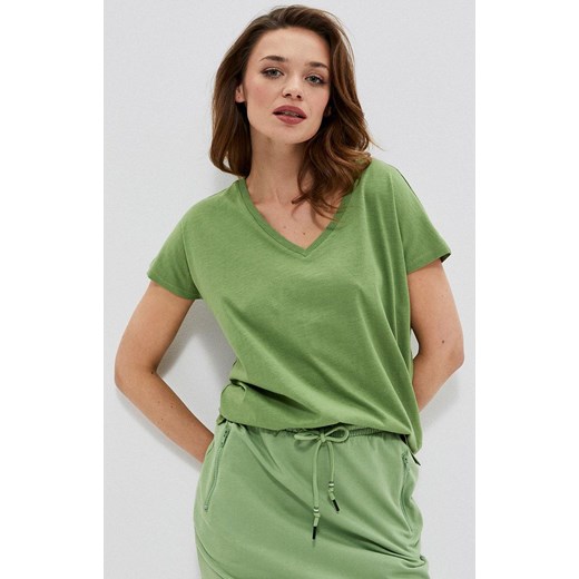 3740 Bawełniana bluzka basic, Kolor zielony, Rozmiar XS, Moodo XL Primodo