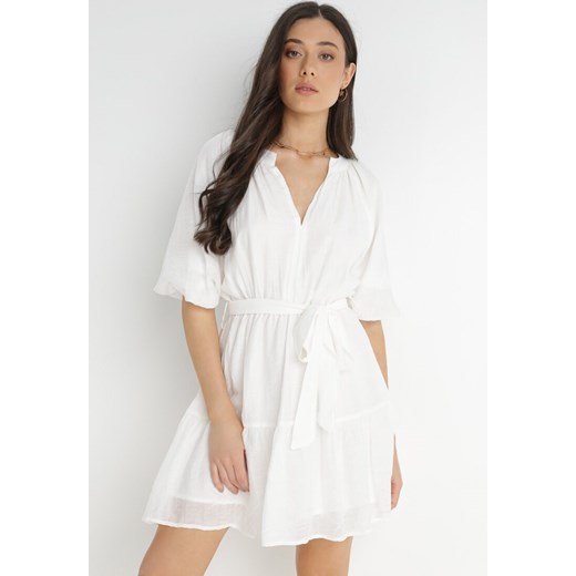 Biała Sukienka Hyromela ze sklepu Born2be Odzież w kategorii Sukienki - zdjęcie 140988051