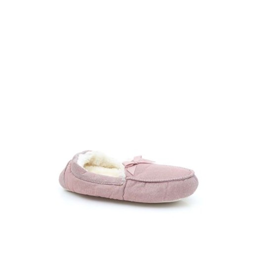 Pink Glitter Faux Fur Lined Moccasin Slippers newlook bezowy 