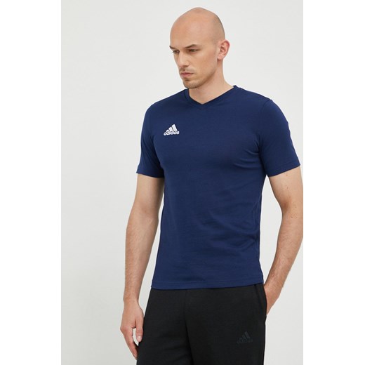 adidas Performance t-shirt Entrada 22 męski kolor granatowy gładki HC0450 ze sklepu ANSWEAR.com w kategorii T-shirty męskie - zdjęcie 140996852