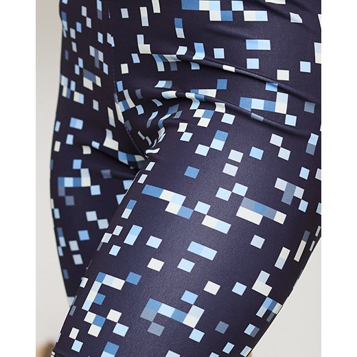 Czarno- niebieskie damskie legginsy kolarki z printem- Odzież Royalfashion.pl S - 36 royalfashion.pl