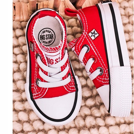 Dziecięce Klasyczne Niskie Trampki Big Star HH374196 Czerwone 20 ButyModne.pl