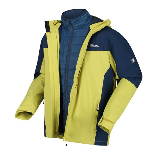 Męska kurtka przeciwdeszczowa 3w1 Regatta Wentwood VI seledynowa - XL Regatta S, M, L, XL, XXL, 3XL, 4XL, 5XL promocyjna cena Aktywnyturysta.pl