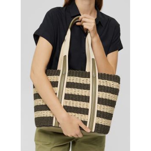 Shopper bag w kolorze oliwkowo-beżowym - 33 x 28 x 19 cm Esprit onesize Limango Polska okazyjna cena